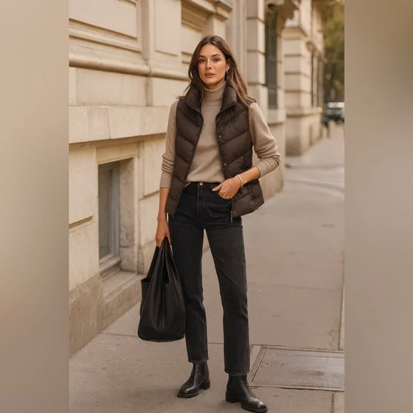 J. Crew Brown Puffer Vest - Picture 2 of 9